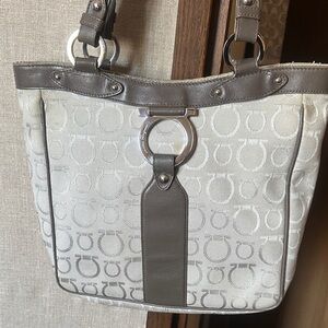 Salvador, Ferragamo, Tan and Brown Women's Tote Bag